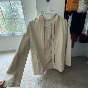 Casual Beige Hooded Jacket